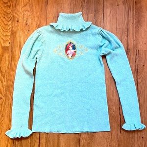 Disney Sparkly teal Ariel sweater